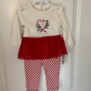 Carter's Cream and Red Holiday Outfit - 6 months NWT